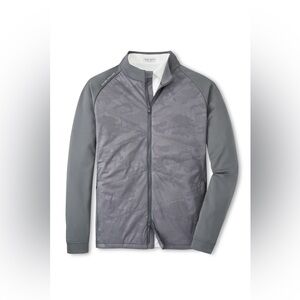 Peter Millar Iron Gray Camo Merge Endeavor Hybrid Jacket Golf Full-Zip